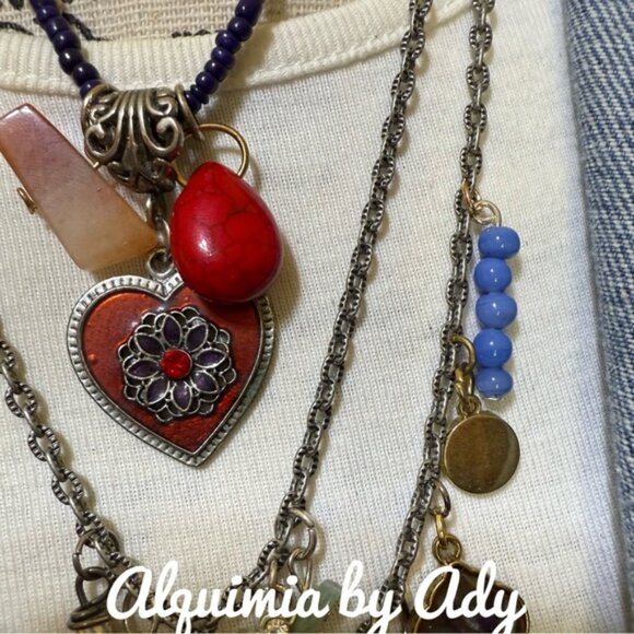 Layered statement charms necklace - Picture 4 of 9